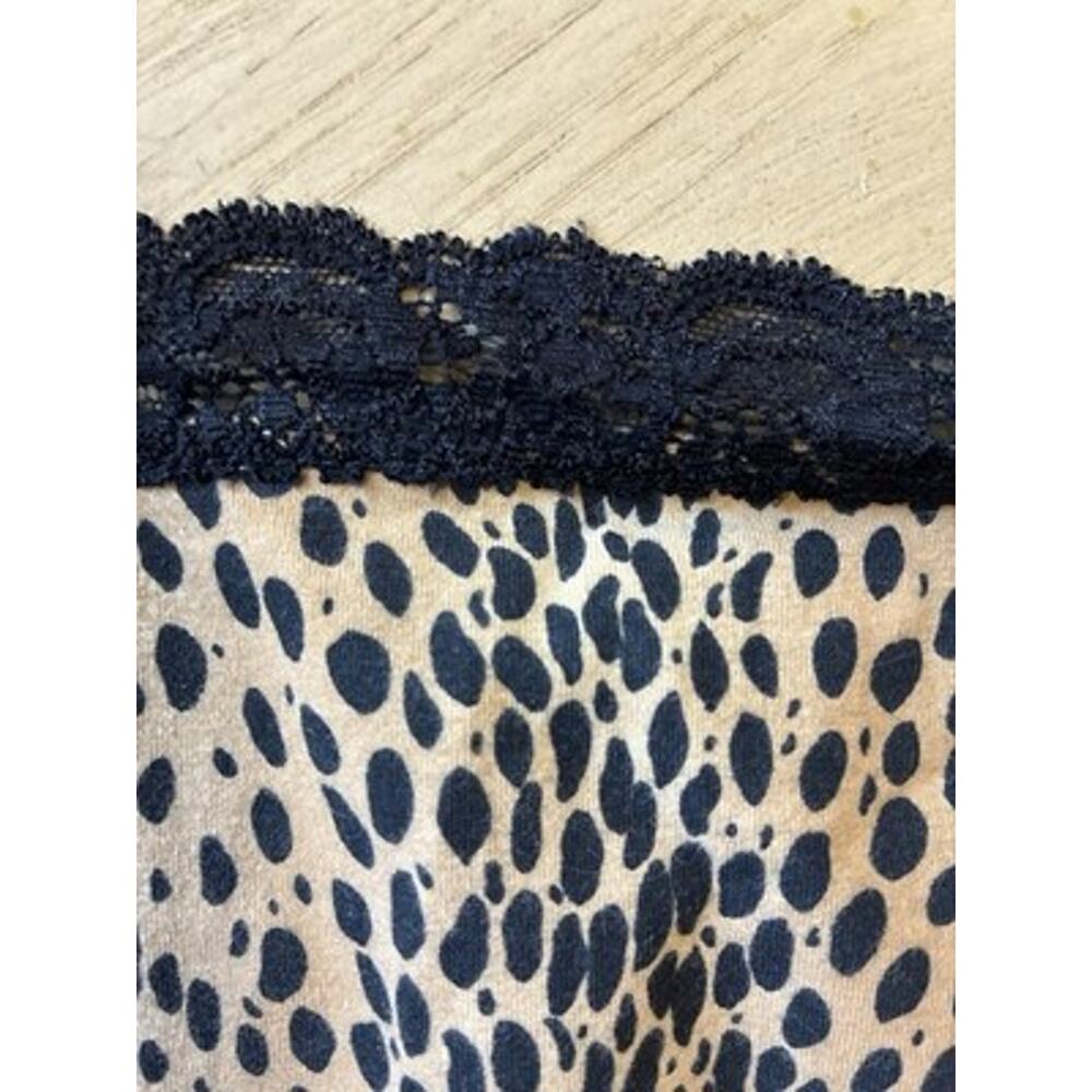 Y2K XOXO Animal Print Lace Trim Cami Top Cheetah Club Mob Wife Brown VTG RARE S - Picture 16 of 16